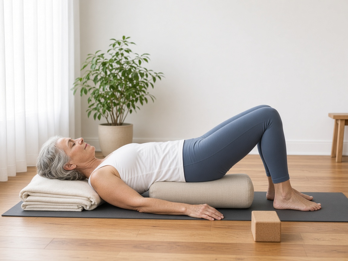 Supported Bridge Pose: A Restful Pose with Props